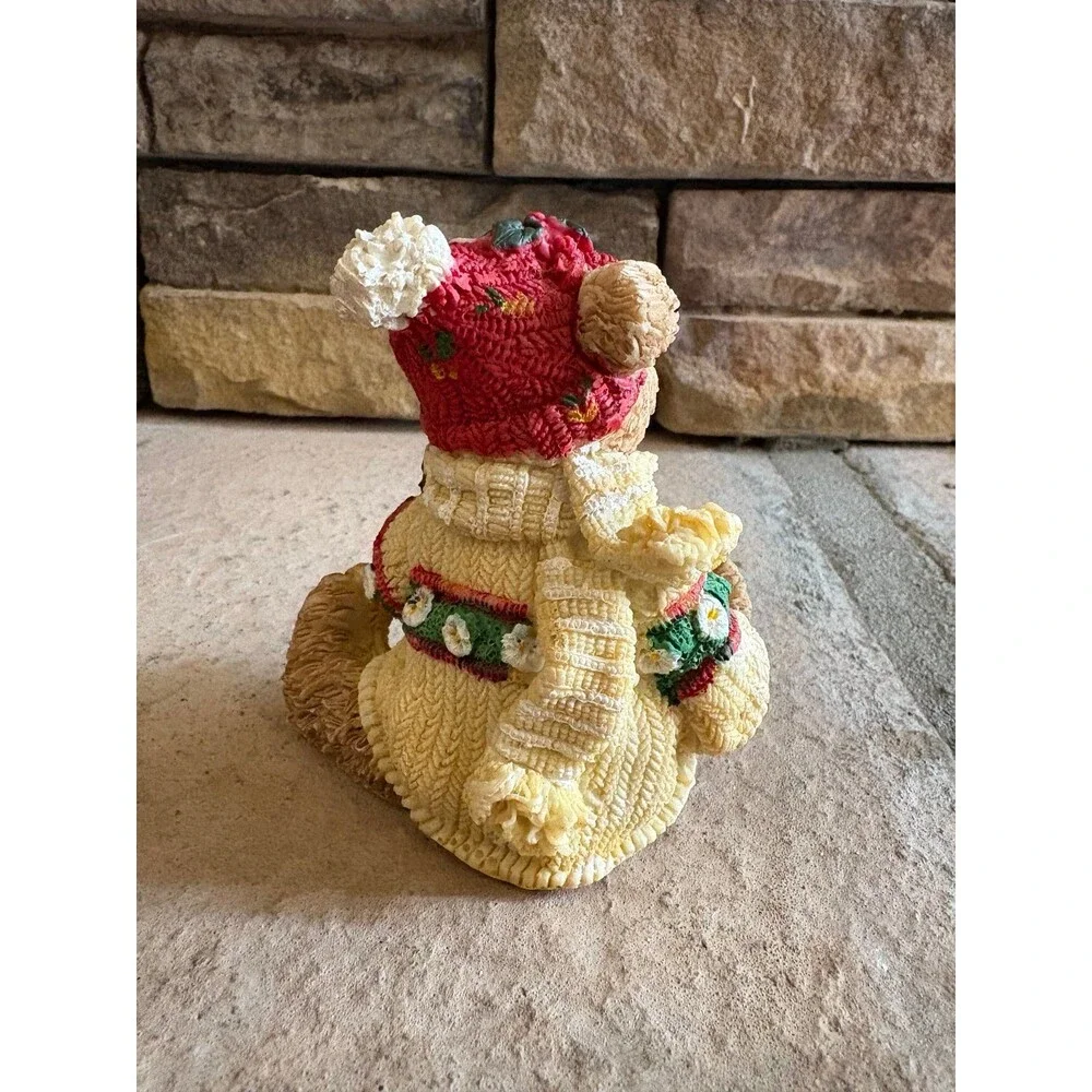 Vintage K's Collection Christmas Decoration Figurine Bear w/hat Sweater Tree